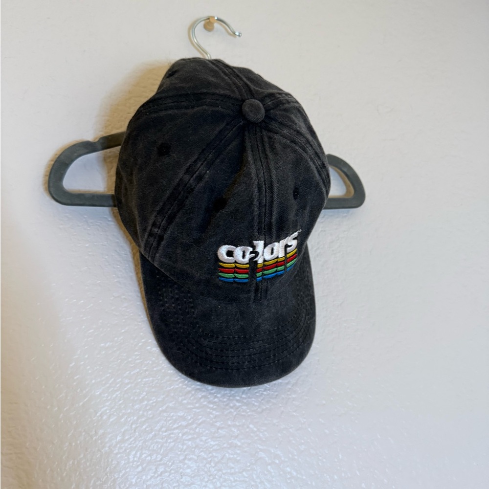 Black Cap with Rainbow Embroidery